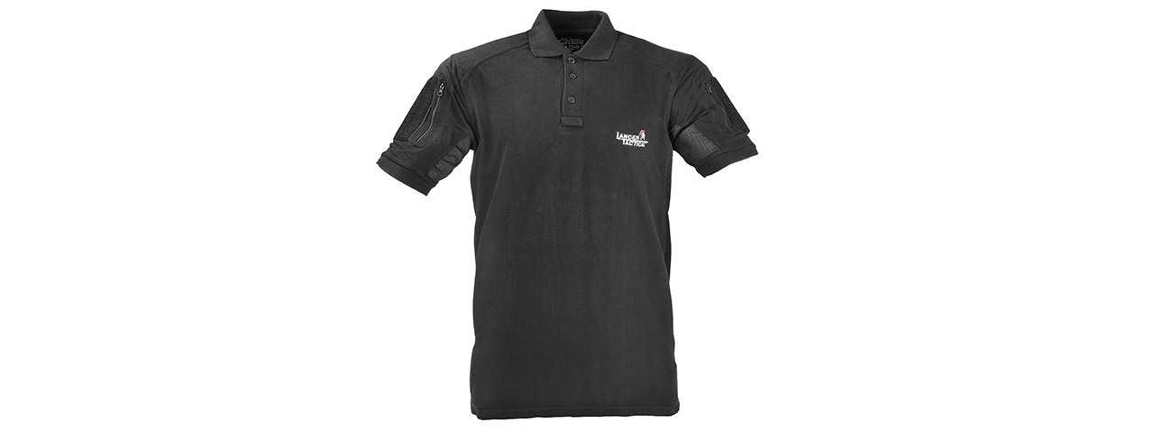 Lancer Tactical Short-Sleeve Polo Shirt [Small] (BLACK)