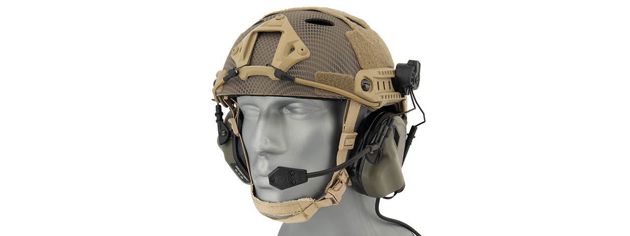 Earmor M32H MOD3 Tactical Communication Hearing Protector for FAST Helmet (FOLIAGE GREEN)