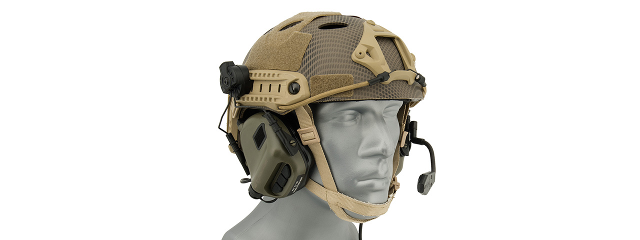 Earmor M32H MOD3 Tactical Communication Hearing Protector for FAST Helmet (FOLIAGE GREEN)