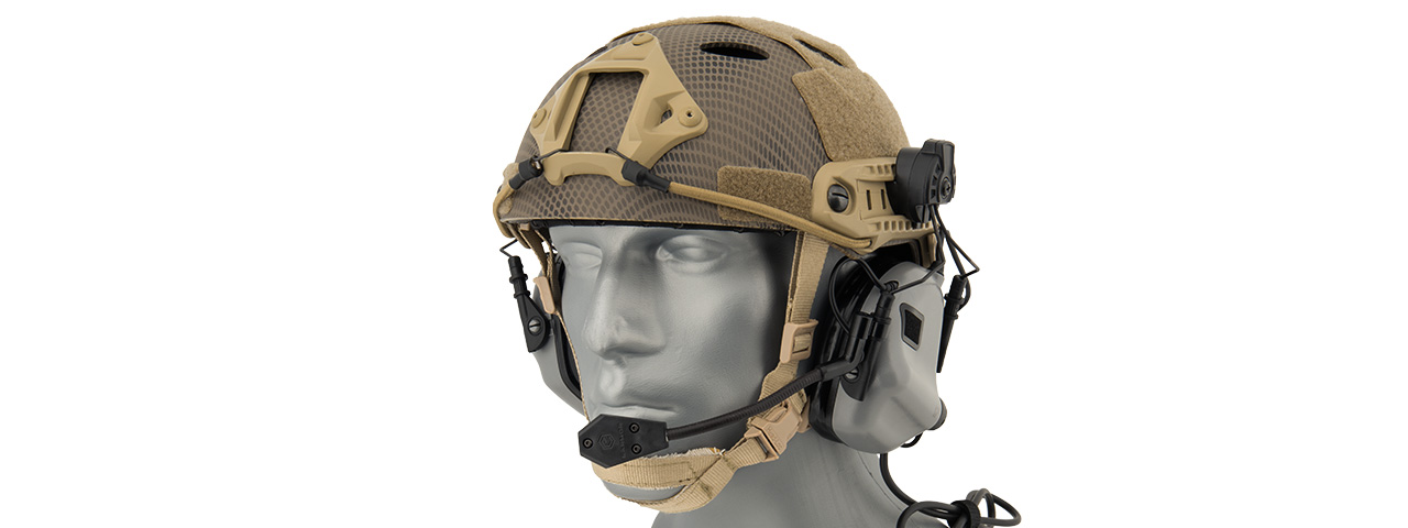 Earmor M32H MOD3 Tactical Communication Hearing Protector for FAST Helmet (GRAY) - Click Image to Close