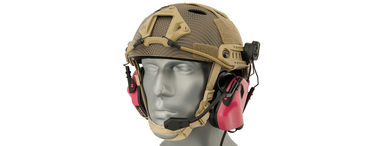 Earmor M32H MOD3 Tactical Communication Hearing Protector for FAST Helmet (PINK) - Click Image to Close