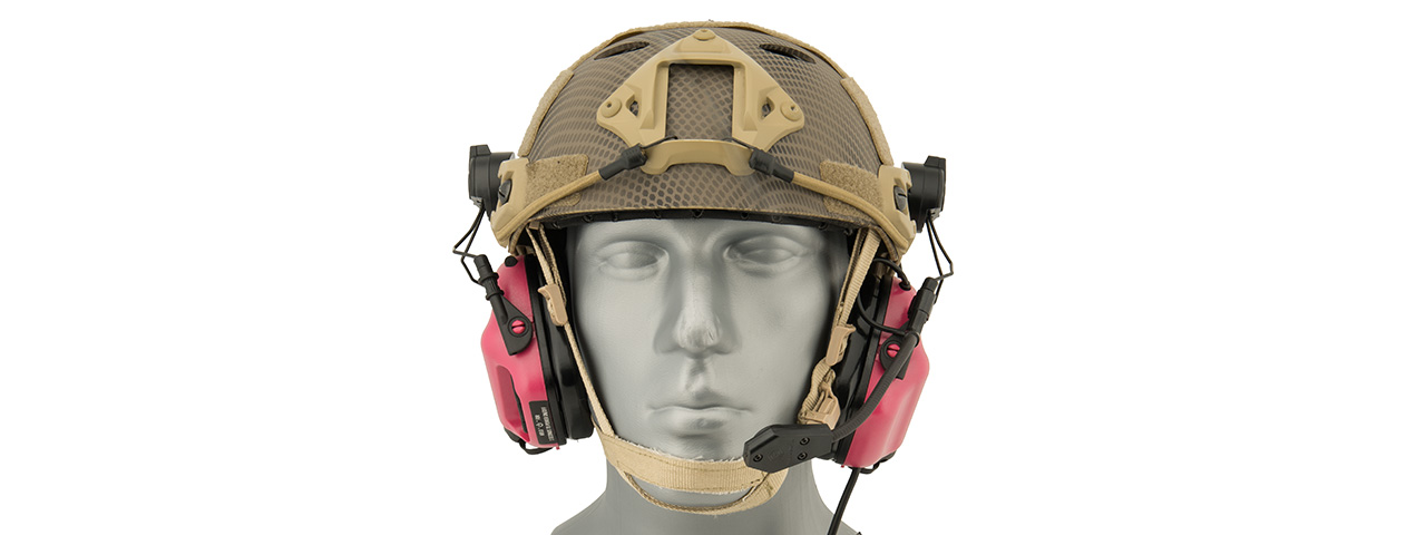 Earmor M32H MOD3 Tactical Communication Hearing Protector for FAST Helmet (PINK)