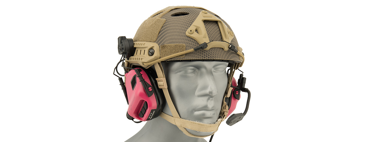 Earmor M32H MOD3 Tactical Communication Hearing Protector for FAST Helmet (PINK)