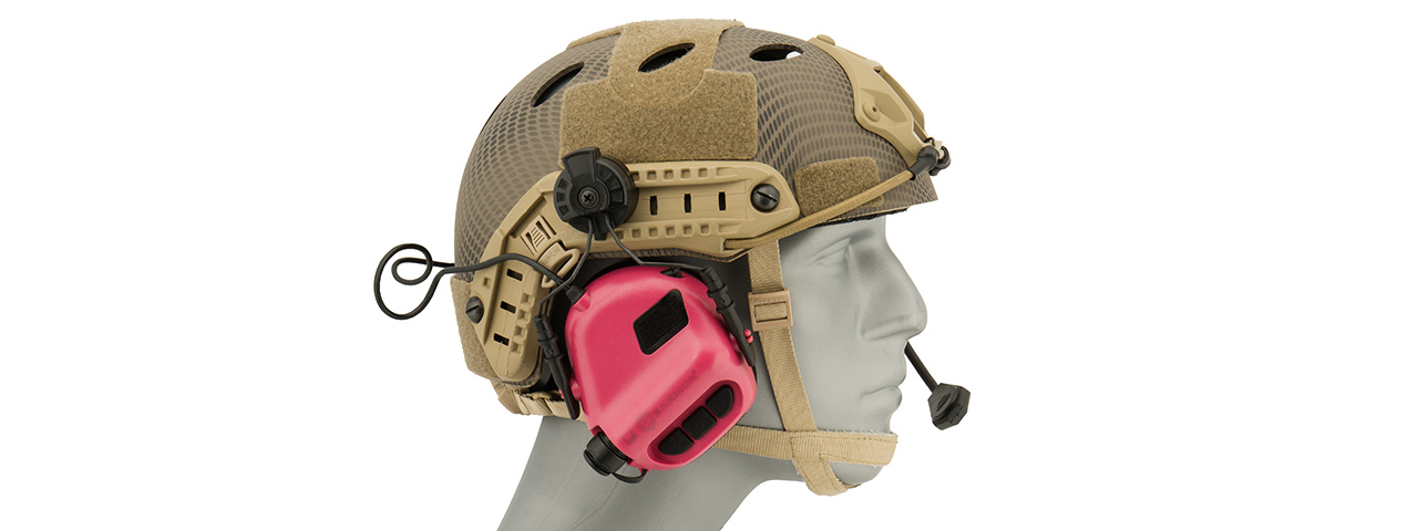 Earmor M32H MOD3 Tactical Communication Hearing Protector for FAST Helmet (PINK) - Click Image to Close