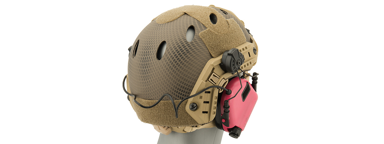 Earmor M32H MOD3 Tactical Communication Hearing Protector for FAST Helmet (PINK)