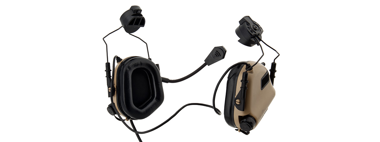Earmor M32H MOD3 Tactical Communication Hearing Protector for FAST Helmet (TAN) - Click Image to Close