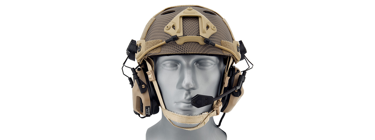 Earmor M32H MOD3 Tactical Communication Hearing Protector for FAST Helmet (TAN) - Click Image to Close