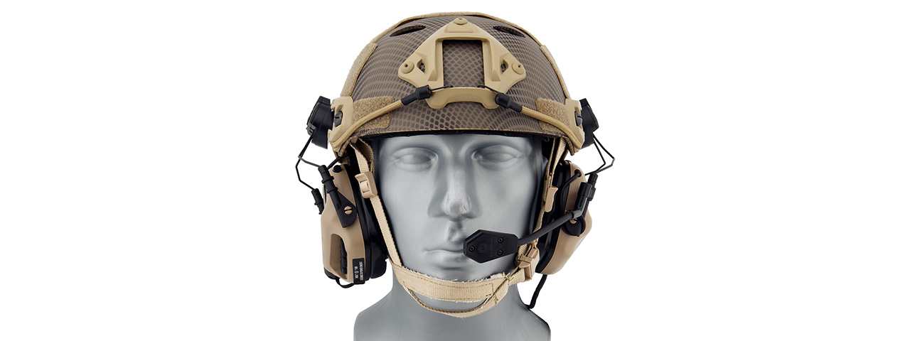 Earmor M32H MOD3 Tactical Communication Hearing Protector for FAST Helmet (TAN)