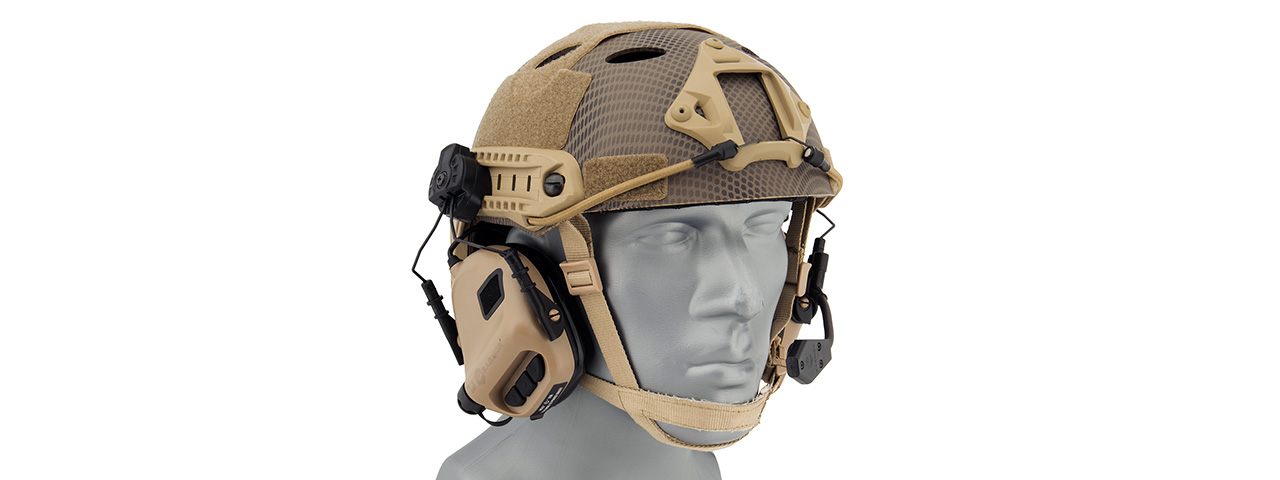 Earmor M32H MOD3 Tactical Communication Hearing Protector for FAST Helmet (TAN)