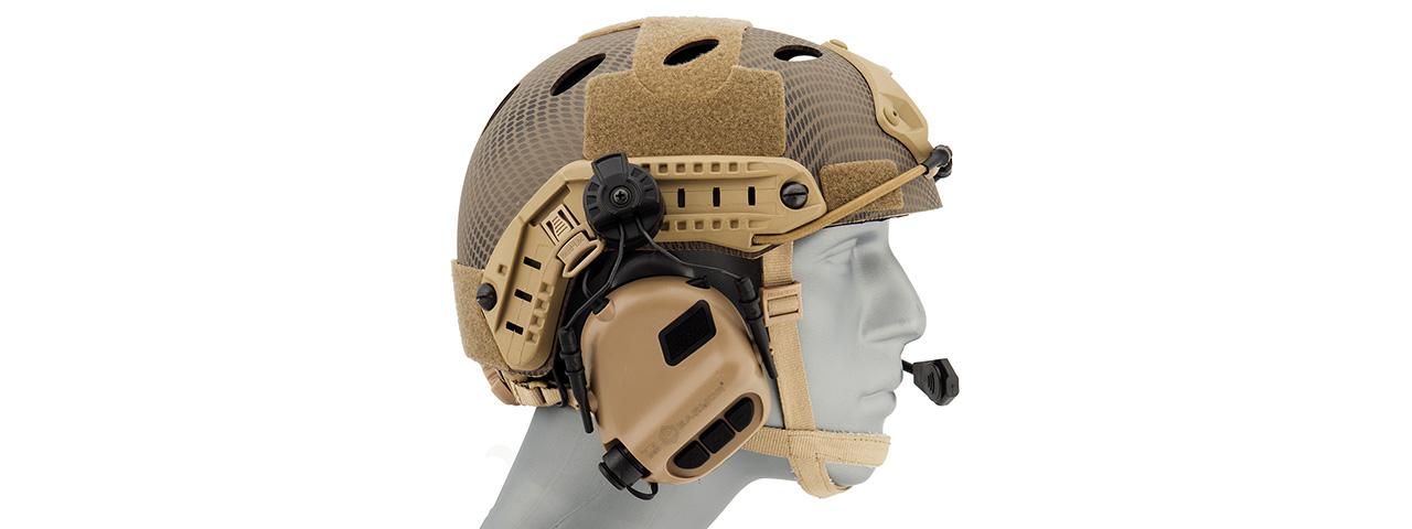 Earmor M32H MOD3 Tactical Communication Hearing Protector for FAST Helmet (TAN)