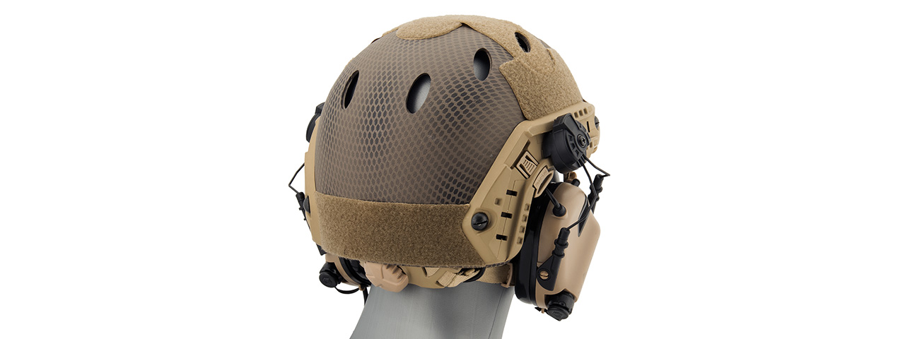 Earmor M32H MOD3 Tactical Communication Hearing Protector for FAST Helmet (TAN) - Click Image to Close