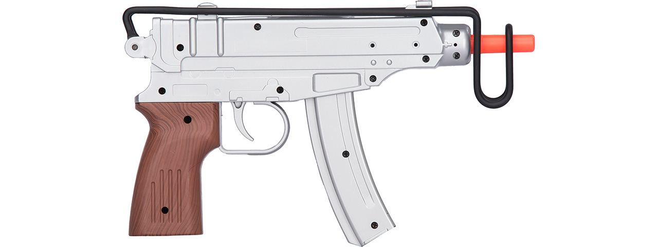 UKARMS M37AS Scorpion Spring Pistol w/ Folding Stock (Silver) - Click Image to Close