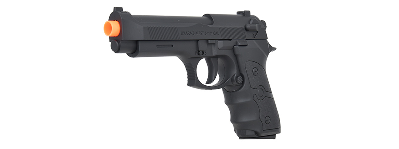 UKARMS M757B M9 Airsoft Spring Pistol (BLACK) - Click Image to Close