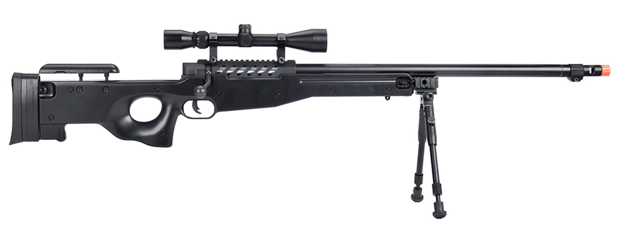 WellFire MB15 L96 Bolt Action Airsoft Sniper Rifle w/ Scope & Bipod (BLACK)