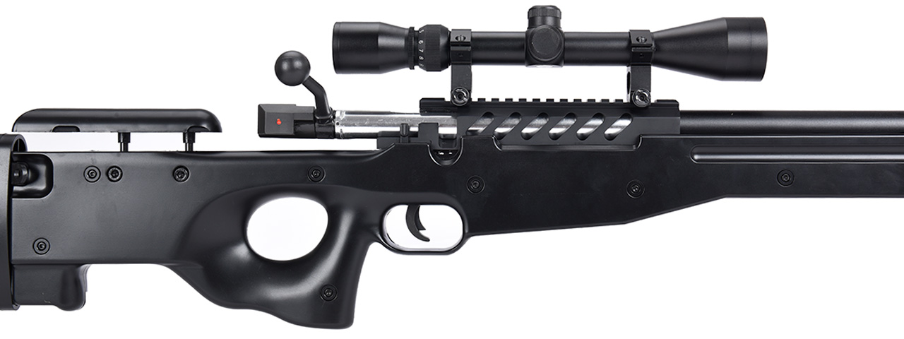 WellFire MB15 L96 Bolt Action Airsoft Sniper Rifle w/ Scope & Bipod (BLACK) - Click Image to Close