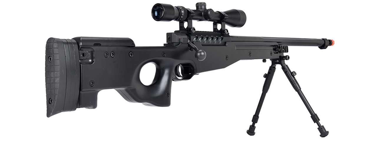 WellFire MB15 L96 Bolt Action Airsoft Sniper Rifle w/ Scope & Bipod (BLACK) - Click Image to Close