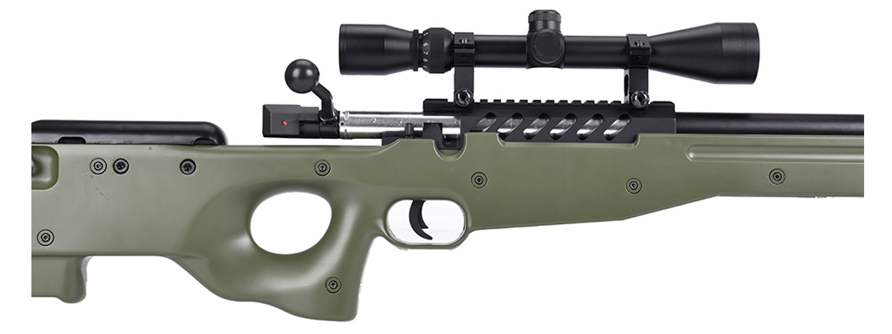 WellFire MB15 L96 Bolt Action Airsoft Sniper Rifle w/ Scope & Bipod (OD GREEN) - Click Image to Close