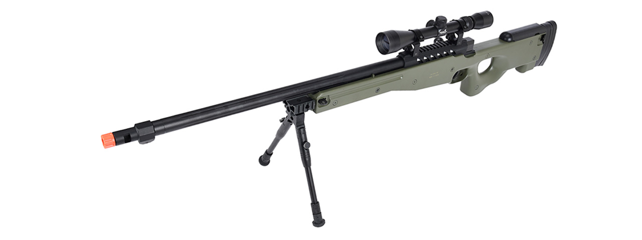 WellFire MB15 L96 Bolt Action Airsoft Sniper Rifle w/ Scope & Bipod (OD GREEN) - Click Image to Close