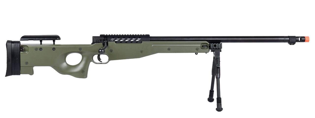 WellFire MB15 L96 Bolt Action Airsoft Sniper Rifle w/ Bipod (OD GREEN) - Click Image to Close