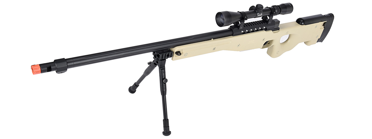 WellFire MB15 L96 Bolt Action Airsoft Sniper Rifle w/ Scope & Bipod (TAN)