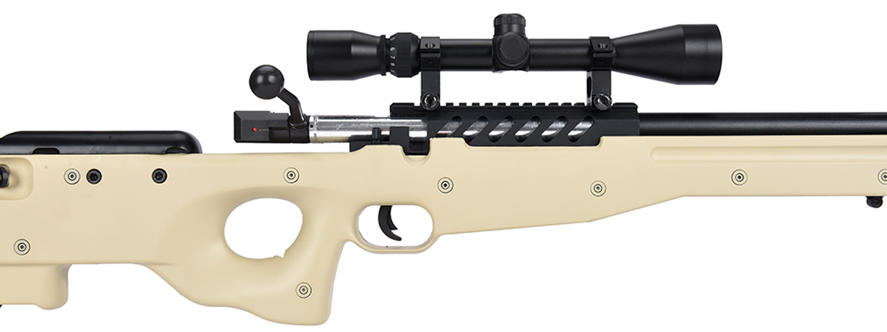 WellFire MB15 L96 Bolt Action Airsoft Sniper Rifle w/ Scope (TAN) - Click Image to Close