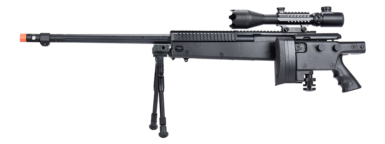 WellFire MB4407 Bolt Action Airsoft Sniper Rifle w/ Scope & Bipod (Black) - Click Image to Close