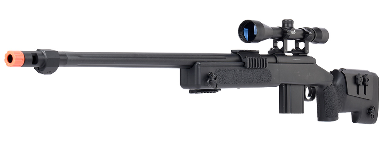 WellFire MB4416 M40A3 Bolt Action Sniper Rifle w/ Scope (BLACK) - Click Image to Close