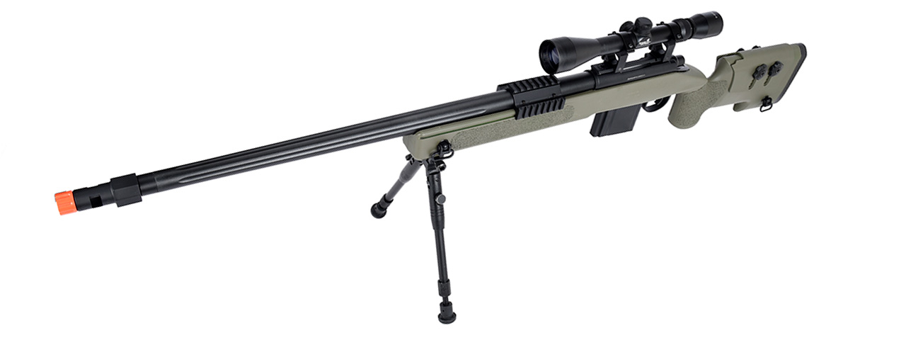 WellFire MB4416 M40A3 Bolt Action Sniper Rifle w/ Scope & Bipod (OD GREEN)