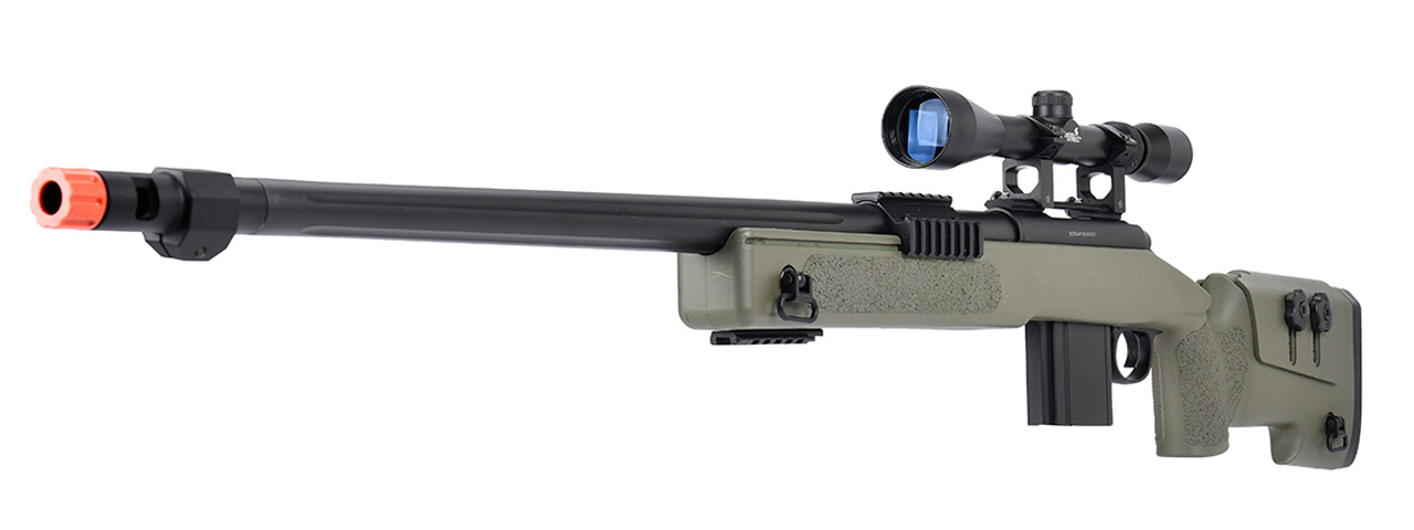 WellFire MB4416 M40A3 Bolt Action Sniper Rifle w/ Scope (OD GREEN) - Click Image to Close