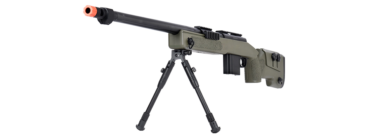 WellFire MB4416 M40A3 Bolt Action Sniper Rifle w/ Bipod (OD GREEN) - Click Image to Close