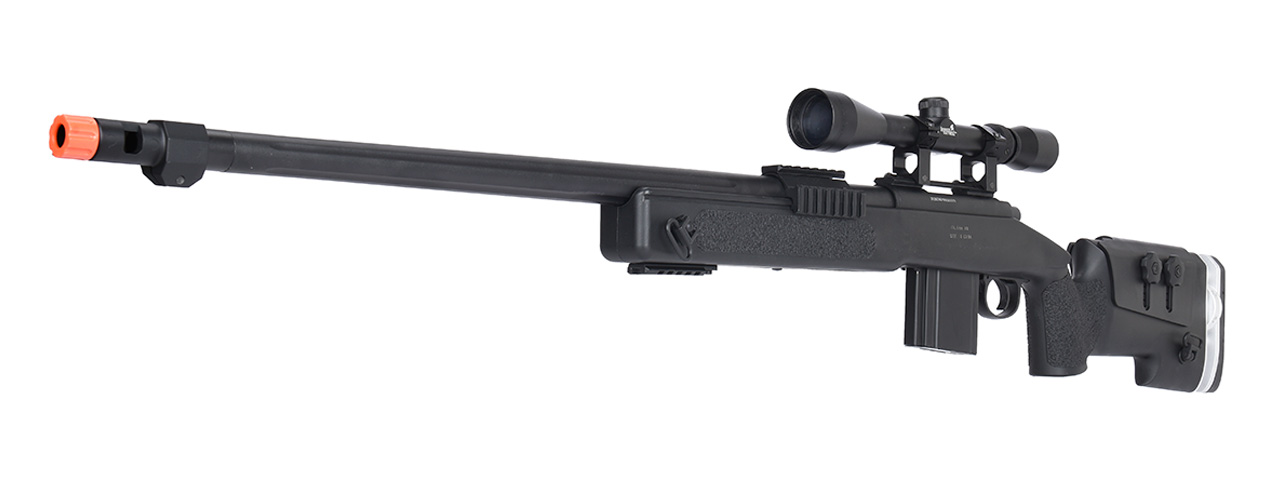 WellFire MB4417 M40A3 Bolt Action Airsoft Sniper Rifle w/ Scope (BLACK) - Click Image to Close