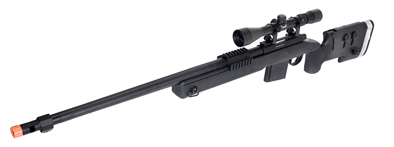 WellFire MB4417 M40A3 Bolt Action Airsoft Sniper Rifle w/ Scope (BLACK)