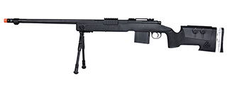 WellFire MB4417 M40A3 Bolt Action Airsoft Sniper Rifle w/ Bipod (BLACK)