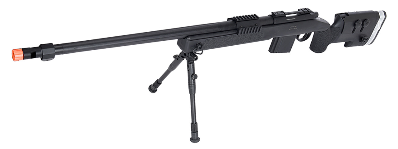 WellFire MB4417 M40A3 Bolt Action Airsoft Sniper Rifle w/ Bipod (BLACK)