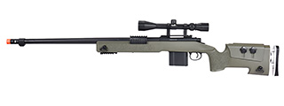 WellFire MB4417 M40A3 Bolt Action Airsoft Sniper Rifle w/ Scope (OD GREEN)