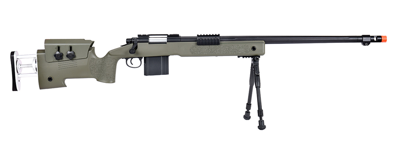 WellFire MB4417 M40A3 Bolt Action Airsoft Sniper Rifle w/ Bipod (OD GREEN)