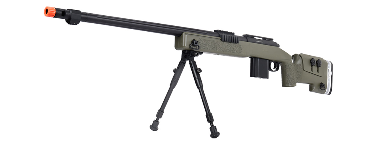 WellFire MB4417 M40A3 Bolt Action Airsoft Sniper Rifle w/ Bipod (OD GREEN) - Click Image to Close