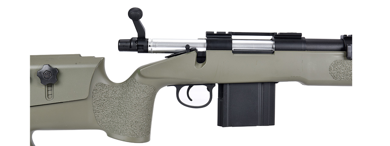 WellFire MB4417 M40A3 Bolt Action Airsoft Sniper Rifle (OD GREEN) - Click Image to Close