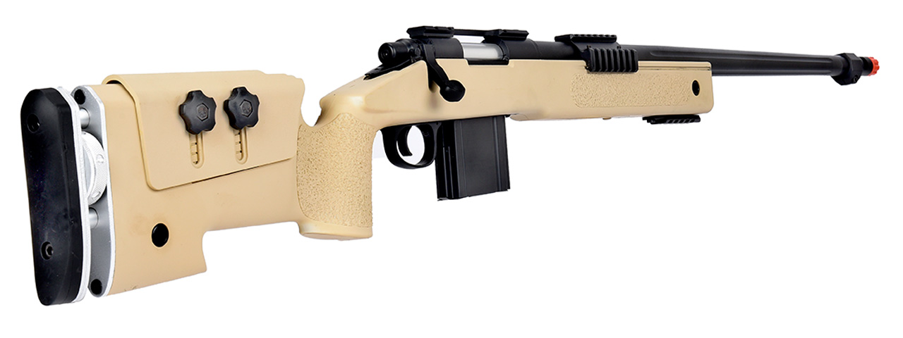 WellFire MB4417 M40A3 Bolt Action Airsoft Sniper Rifle (TAN) - Click Image to Close