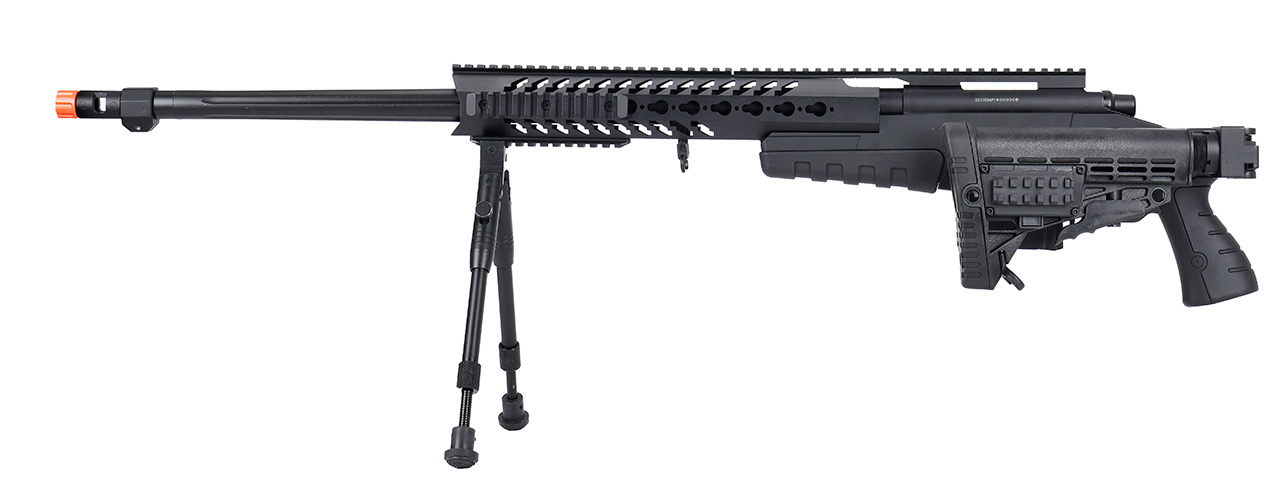 WellFire MB4418-1 Bolt Action Airsoft Sniper Rifle w/ Bipod (BLACK) - Click Image to Close