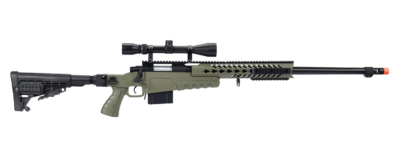 WellFire MB4418-1 Bolt Action Airsoft Sniper Rifle w/ Scope (OD GREEN)