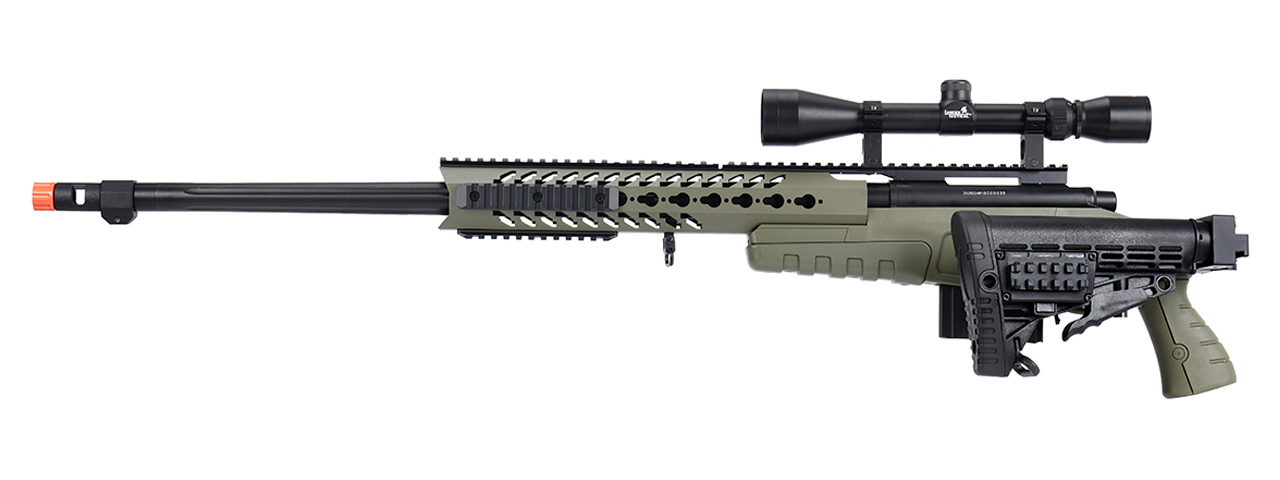 WellFire MB4418-1 Bolt Action Airsoft Sniper Rifle w/ Scope (OD GREEN) - Click Image to Close