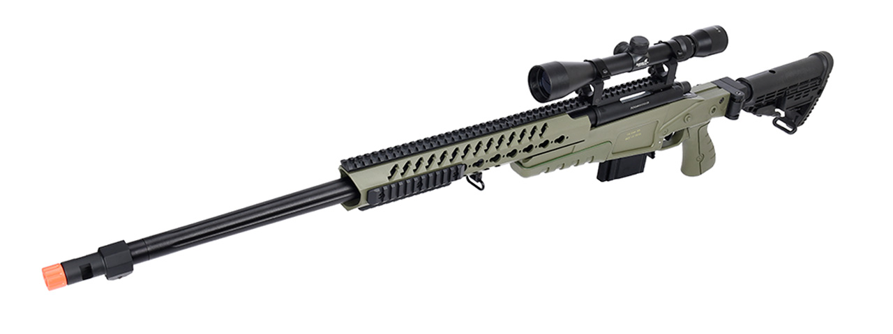 WellFire MB4418-1 Bolt Action Airsoft Sniper Rifle w/ Scope (OD GREEN) - Click Image to Close