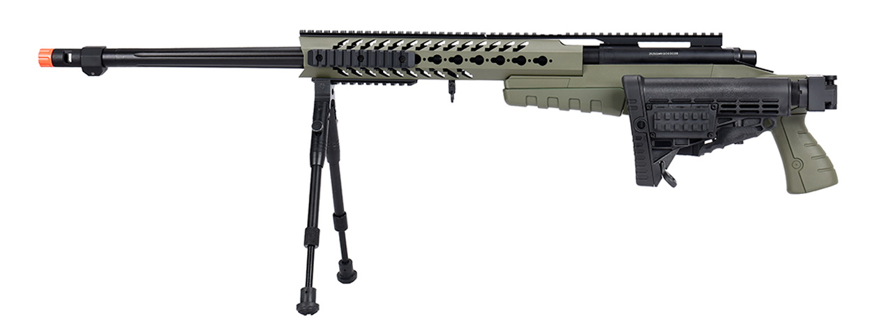 WellFire MB4418-1 Bolt Action Airsoft Sniper Rifle w/ Bipod (OD GREEN) - Click Image to Close