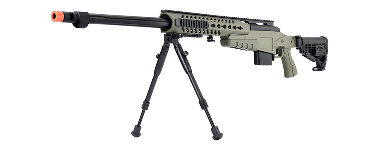 WellFire MB4418-1 Bolt Action Airsoft Sniper Rifle w/ Bipod (OD GREEN) - Click Image to Close