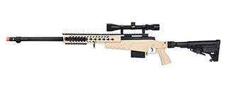 WellFire MB4418-1 Bolt Action Airsoft Sniper Rifle w/ Scope (TAN)