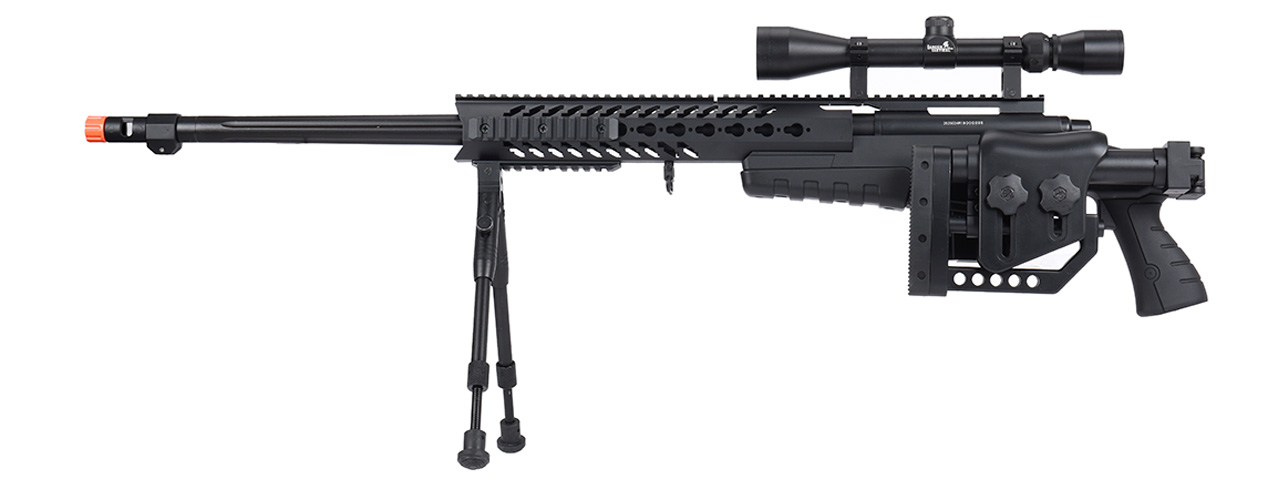 WellFire MB4418-2 Bolt Action Airsoft Sniper Rifle w/ Scope & Bipod (BLACK)