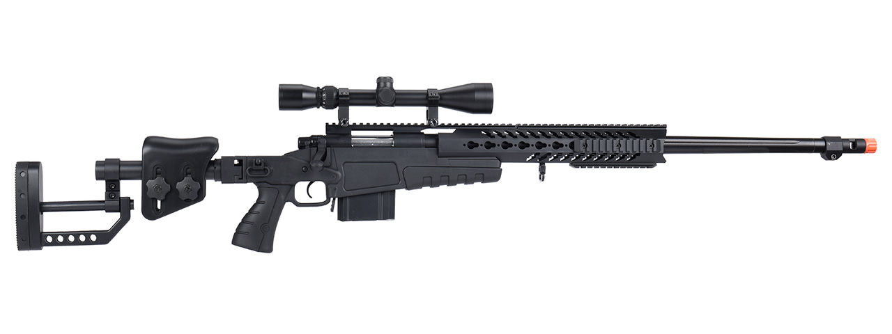 WellFire MB4418-2 Bolt Action Airsoft Sniper Rifle w/ Scope (BLACK) - Click Image to Close
