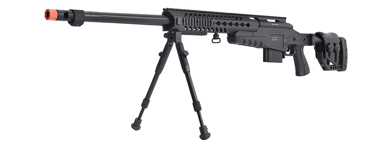 WellFire MB4418-2 Bolt Action Airsoft Sniper Rifle w/ Bipod (BLACK) - Click Image to Close