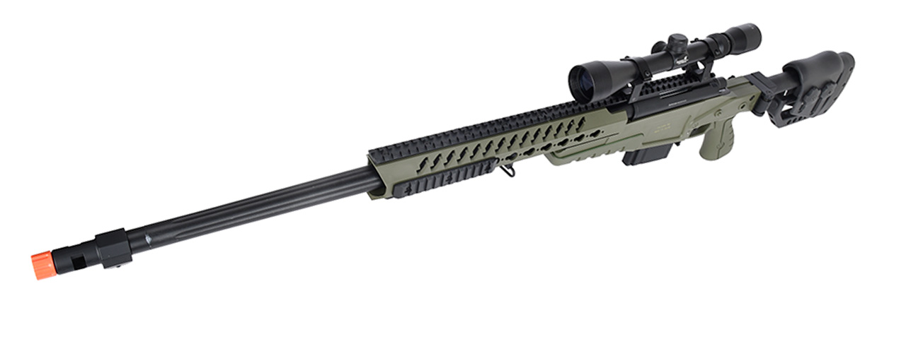 WellFire MB4418-2 Bolt Action Airsoft Sniper Rifle w/ Scope (OD GREEN) - Click Image to Close